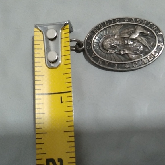 Antique I Am A Catholic Call A Priest 925 Sterling Silver Pendant - Picture 7 of 7